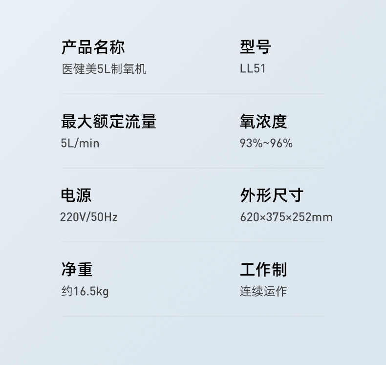 医健美5L高流量制氧机